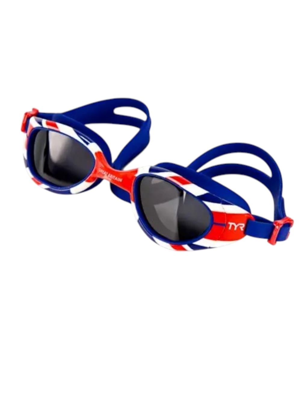NEW IN BOX TYR Special Ops 2.0 Polarized Swim Goggles Union Jack Red White Blue